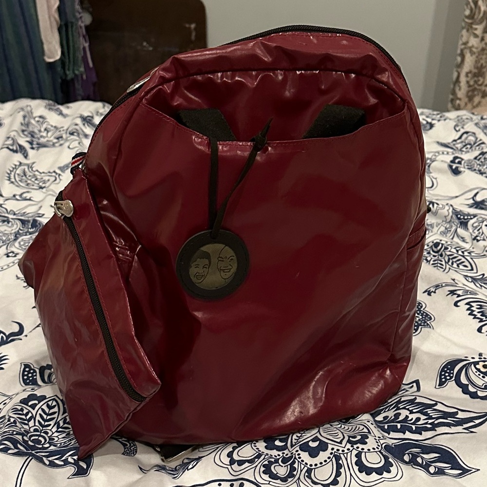 Jack Gomme Lami Backpack made in Paris. lightweight, luscious red